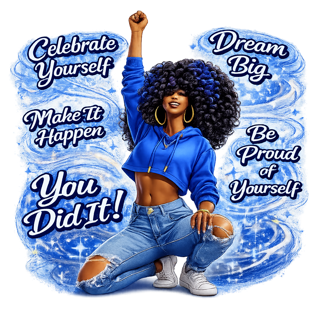 Afro Girls Blue (Decal Only)