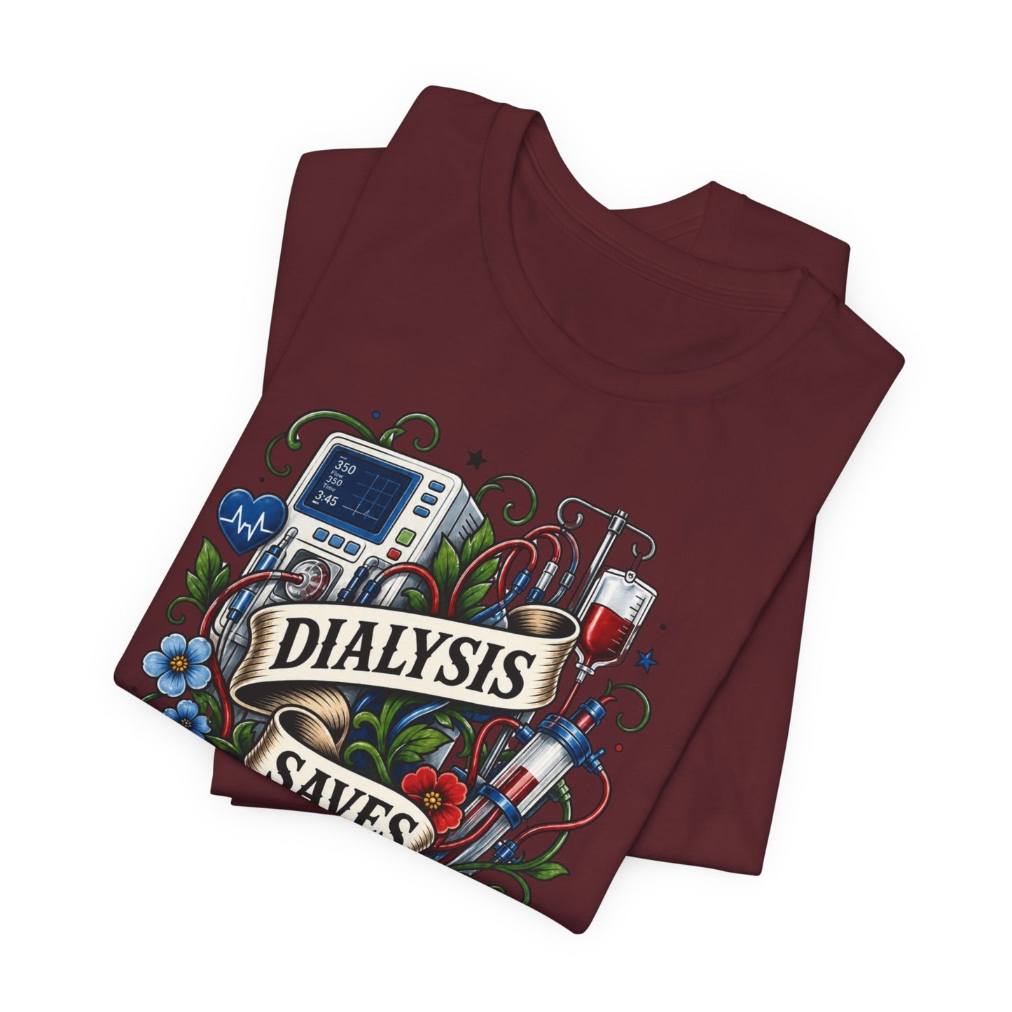 Dialysis Saves Lives T-Shirt — Nephrology Nurse & Kidney Care Awareness Tee