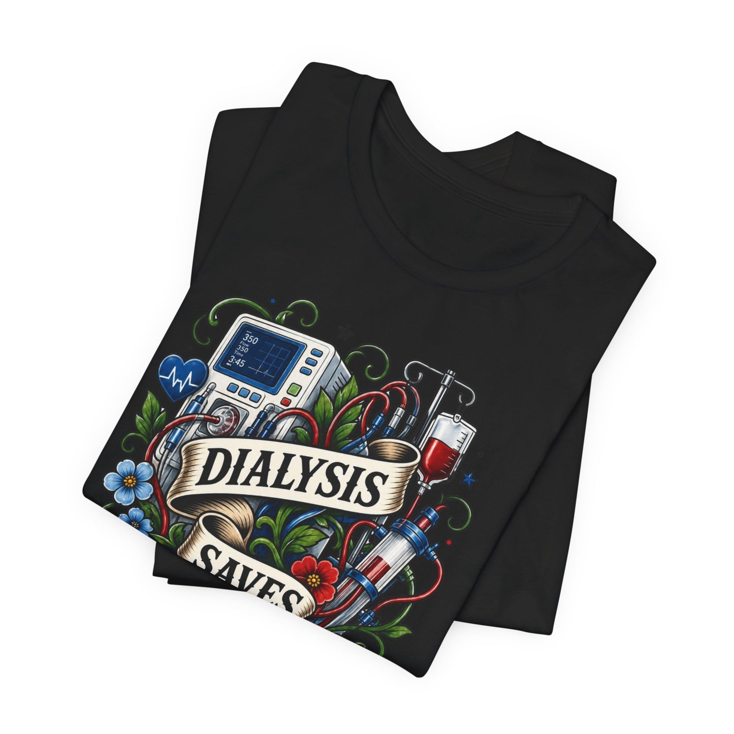 Dialysis Saves Lives T-Shirt — Nephrology Nurse & Kidney Care Awareness Tee